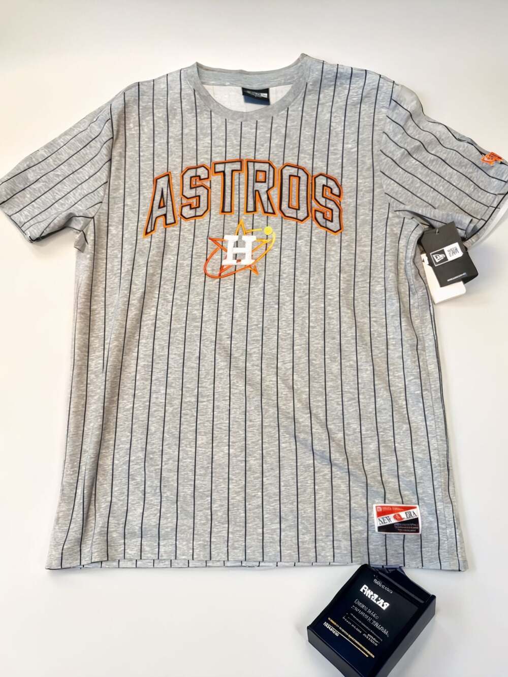 New Era Houston Astros Pinstripe Logo T-Shirt